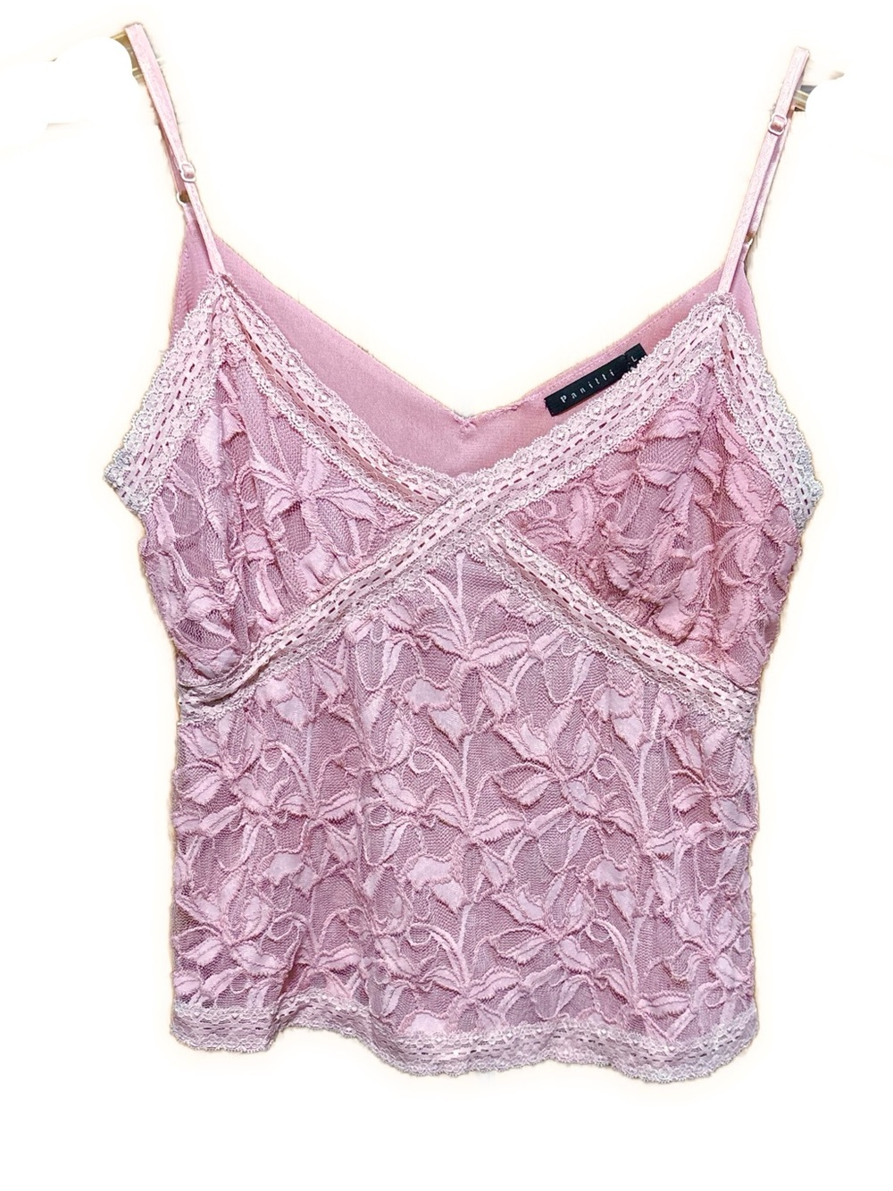 Women’s Large Panitti Lace-Overlay Camisole in Light Salmon Pink